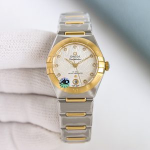 Alternative view of The Fifth Generation Omega Constellation (29mm) – A Masterpiece! Disassembled from genuine parts, fully synchronized with official specifications! Features more meticulous aesthetic design and user-friendly details! Equipped with the 8700 Co-Axial movement (exceptionally stable), offering enhanced precision and shock resistance. The innovative adjustable clasp extends the bracelet by an additional 2mm, effortlessly adapting to your wearing needs.Double sapphire crystal. Authentic molded case and bracelet crafted from CNC-machined 316L stainless steel, with production costs far exceeding other market versions! Slender lugs exhibit a polished metallic luster that contrasts sharply with the case's refined brushed metal texture, accentuating the watch's premium feel!